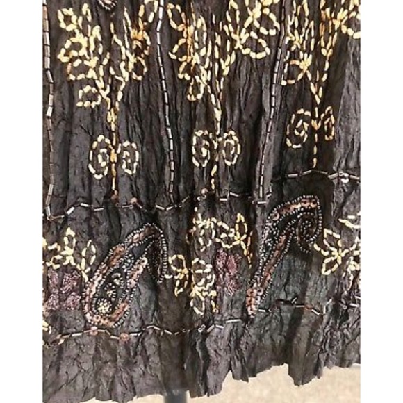 Saks Fifth Avenue Silk Beaded Sequined Skirt - Picture 4 of 5